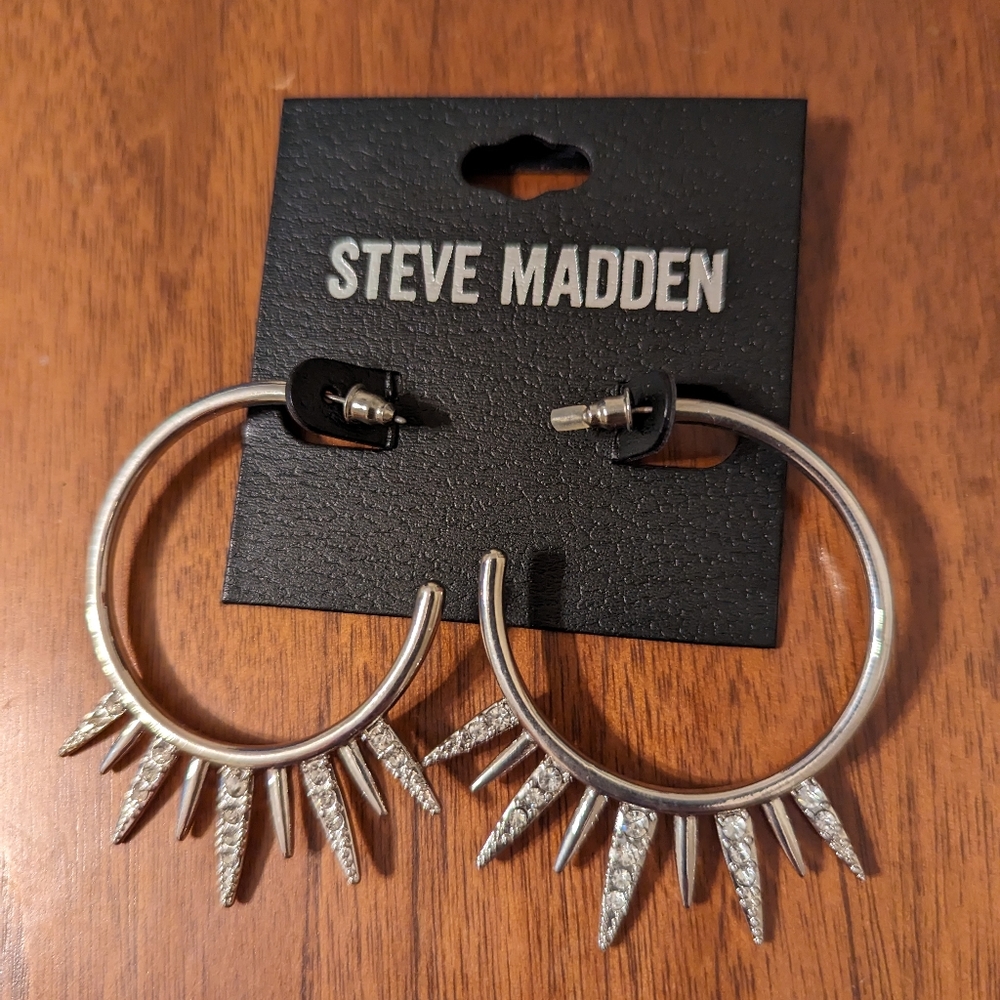Steve Madden heavy metal punk glam rock spike hoops